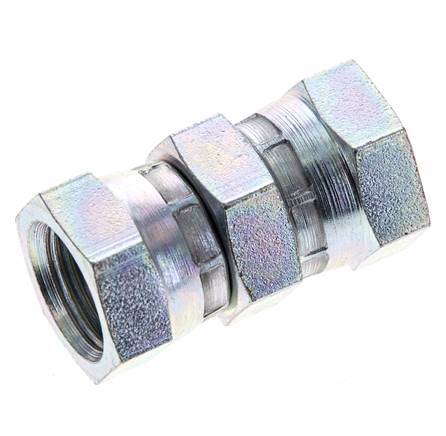 Rechte Verloopnippel G3/8'' Binnendraad Hoge Druk Staal 60° Conus 425bar Hydrauliek