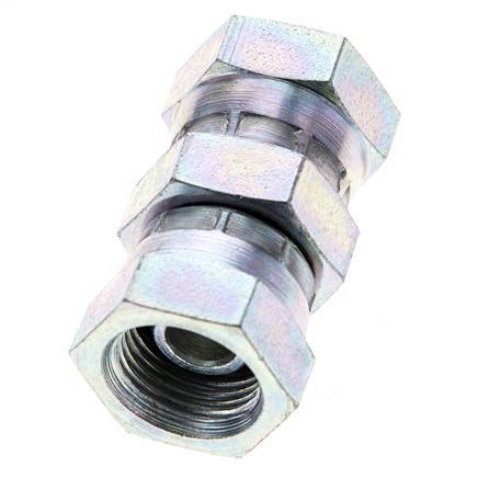 Rechte Verloopnippel G3/8'' Binnendraad Hoge Druk Staal 60° Conus 425bar Hydrauliek