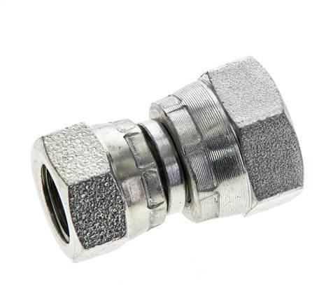 Rechte Verloopnippel G1/4 '' X G3/8 '' Binnendraad Hoge Druk Staal 60° Conus 425bar Hydrauliek
