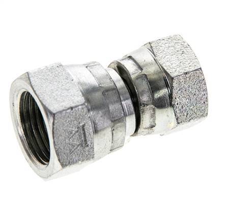Rechte Verloopnippel G1/4 '' X G3/8 '' Binnendraad Hoge Druk Staal 60° Conus 425bar Hydrauliek