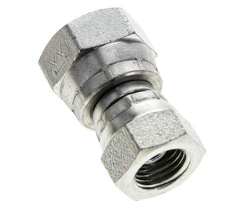 Rechte Verloopnippel G1/4 '' X G3/8 '' Binnendraad Hoge Druk Staal 60° Conus 425bar Hydrauliek