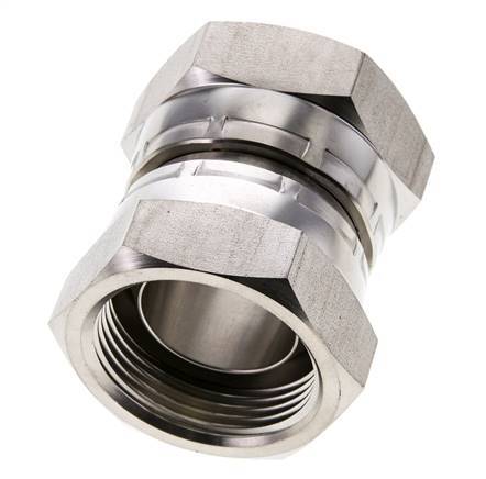 Rechte Verloopnippel G1 1/4'' Binnendraad Hoge Druk RVS 60° Conus 150bar Hydrauliek