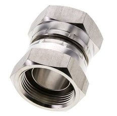 Rechte Verloopnippel G1 1/4'' Binnendraad Hoge Druk RVS 60° Conus 150bar Hydrauliek