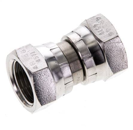 Rechte Verloopnippel G1/2'' Binnendraad Hoge Druk RVS 60° Conus 300bar Hydrauliek