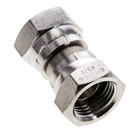 Rechte Verloopnippel G1/2'' Binnendraad Hoge Druk RVS 60° Conus 300bar Hydrauliek