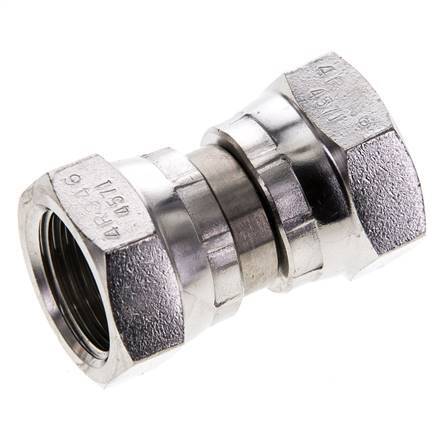 Rechte Verloopnippel G1/2'' Binnendraad Hoge Druk RVS 60° Conus 300bar Hydrauliek