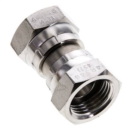 Rechte Verloopnippel G1/2'' Binnendraad Hoge Druk RVS 60° Conus 300bar Hydrauliek