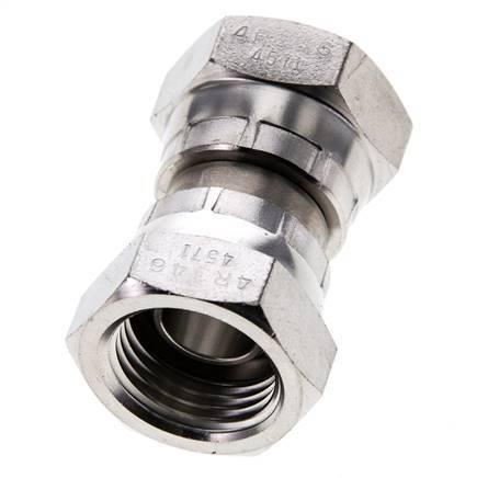 Rechte Verloopnippel G1/2'' Binnendraad Hoge Druk RVS 60° Conus 300bar Hydrauliek