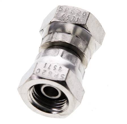 Rechte Verloopnippel G1/4 '' Binnendraad Hoge Druk RVS 60° Conus 575bar Hydrauliek