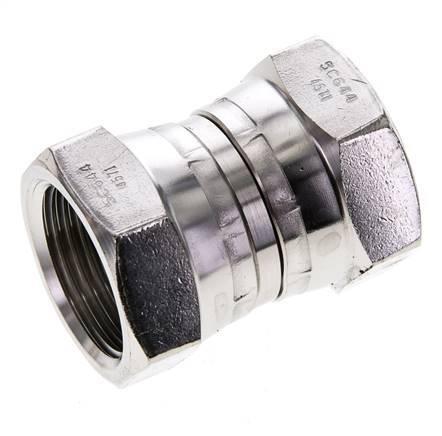 Rechte Verloopnippel G1'' Binnendraad Hoge Druk RVS 60° Conus 150bar Hydrauliek