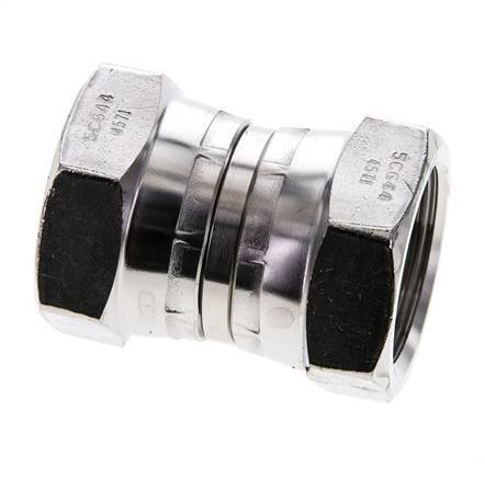 Rechte Verloopnippel G1'' Binnendraad Hoge Druk RVS 60° Conus 150bar Hydrauliek