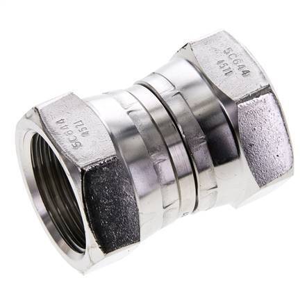 Rechte Verloopnippel G1'' Binnendraad Hoge Druk RVS 60° Conus 150bar Hydrauliek