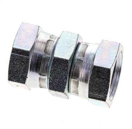 Rechte Verloopnippel G1/2'' Binnendraad Hoge Druk Staal 60° Conus 300bar Hydrauliek