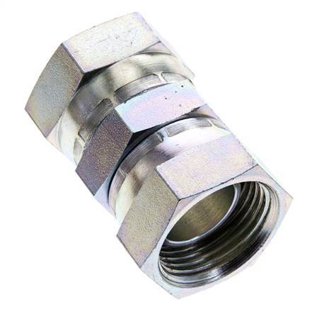 Rechte Verloopnippel G1'' Binnendraad Hoge Druk Staal 60° Conus 150bar Hydrauliek