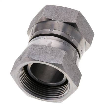 Rechte Verloopnippel G1 1/2'' Binnendraad Hoge Druk Staal 60° Conus 125bar Hydrauliek