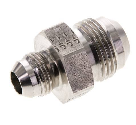 JIC Dubbele Verloopnippel UNF 3/4''-16 X UN 1-1/16''-12 RVS 210bar