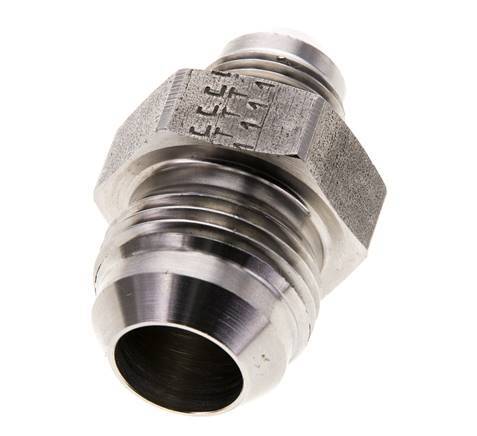JIC Dubbele Verloopnippel UNF 3/4''-16 X UN 1-1/16''-12 RVS 210bar