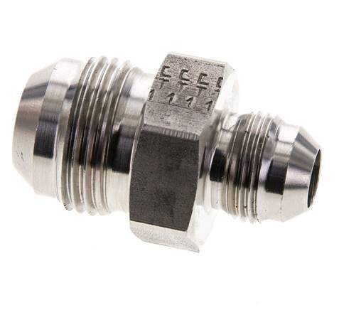 JIC Dubbele Verloopnippel UNF 3/4''-16 X UN 1-1/16''-12 RVS 210bar
