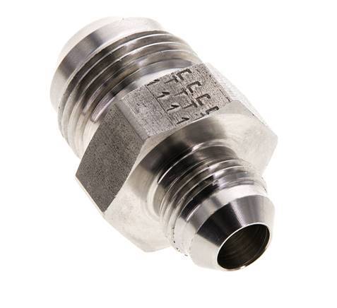 JIC Dubbele Verloopnippel UNF 3/4''-16 X UN 1-1/16''-12 RVS 210bar
