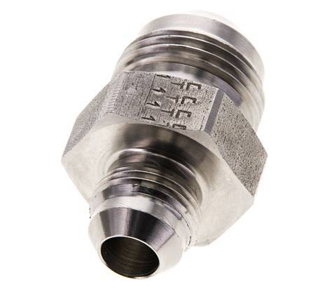 JIC Dubbele Verloopnippel UNF 3/4''-16 X UN 1-1/16''-12 RVS 210bar