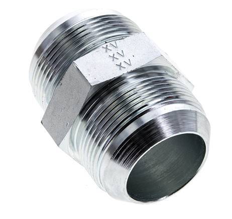 JIC Dubbele Nippel UN 1-7/8''-12 Staal 100bar