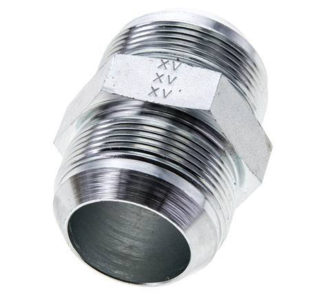 JIC Dubbele Nippel UN 1-7/8''-12 Staal 100bar