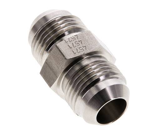 JIC Dubbele Nippel UNF 7/8''-14 RVS 210bar