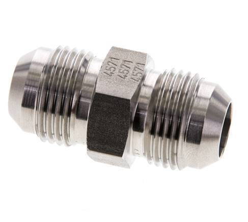 JIC Dubbele Nippel UNF 7/8''-14 RVS 210bar