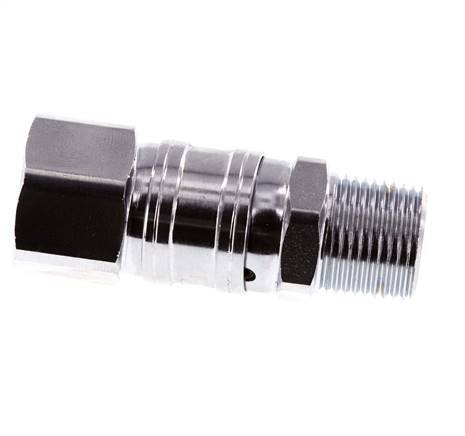 Draaidoorvoer R3/8 '' Buitendraad X G3/8 '' Binnendraad Vernikkeld Staal 15bar Voor Hulpmiddelen