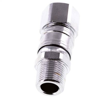 Draaidoorvoer R3/8 '' Buitendraad X G3/8 '' Binnendraad Vernikkeld Staal 15bar Voor Hulpmiddelen