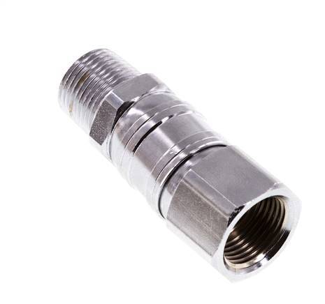 Draaidoorvoer R3/8 '' Buitendraad X G3/8 '' Binnendraad Vernikkeld Staal 15bar Voor Hulpmiddelen