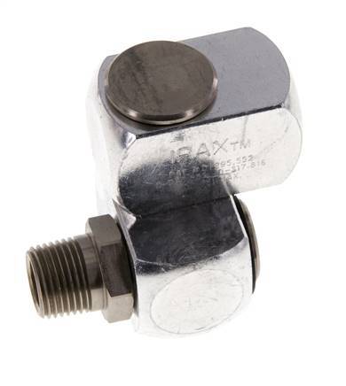 Draaidoorvoer R3/8" Binnendraad X Buitendraad Z-Vormig Vernikkeld Messing 15bar