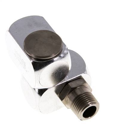 Draaidoorvoer R1/2" Binnendraad X Buitendraad Z-Vormig Vernikkeld Messing 15bar