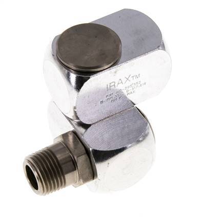 Draaidoorvoer R1/2" Binnendraad X Buitendraad Z-Vormig Vernikkeld Messing 15bar
