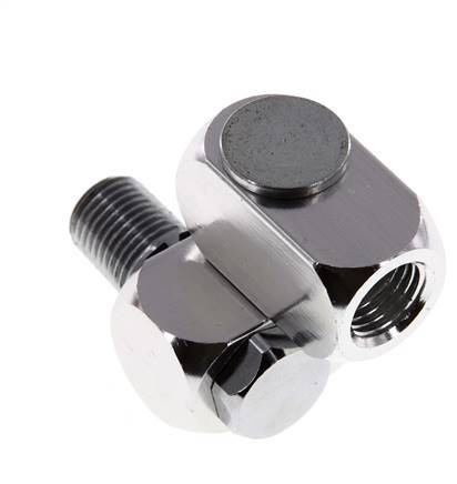 Draaidoorvoer R1/4" Binnendraad X Buitendraad Z-Vormig Vernikkeld Messing 15bar