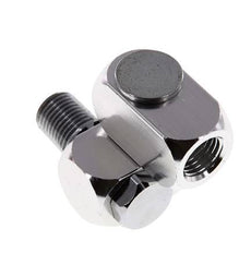 Draaidoorvoer R1/4" Binnendraad X Buitendraad Z-Vormig Vernikkeld Messing 15bar