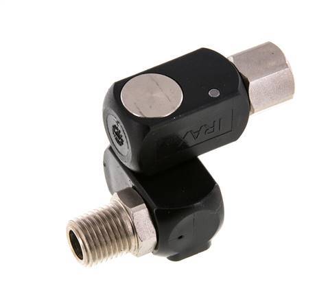 Draaidoorvoer R1/4'' Binnendraad X Buitendraad Z-Vormig Vernikkeld Messing / Kunststof 15bar