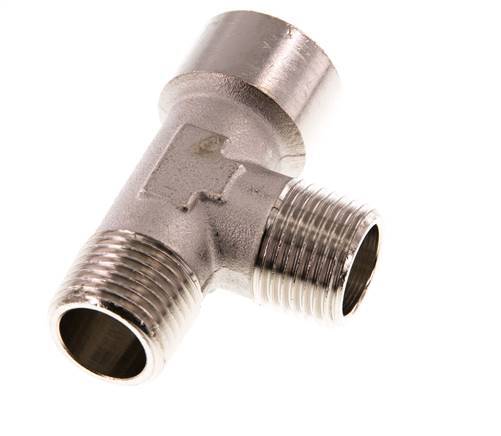 Tee Fitting Right Angle R1/2'' Male x G1/2'' Female Nickel-plated Brass 16bar (224.8psi)