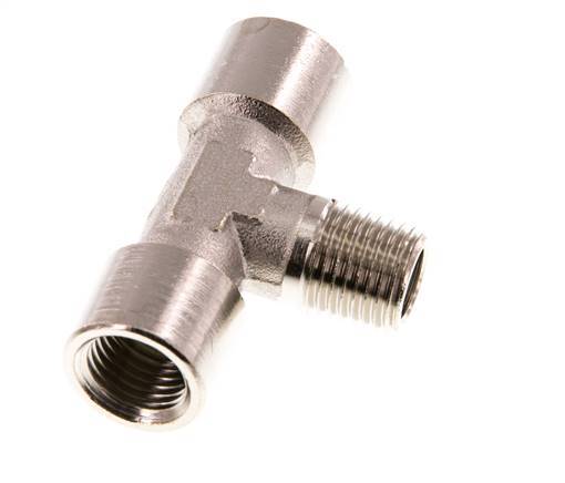 Tee Fitting G1/4'' Female x R1/4'' Male Nickel-plated Brass 16bar (224.8psi) [2 Pieces]