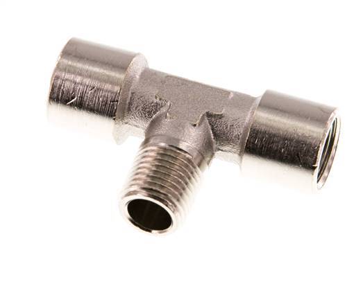 Tee Fitting G1/4'' Female x R1/4'' Male Nickel-plated Brass 16bar (224.8psi) [2 Pieces]