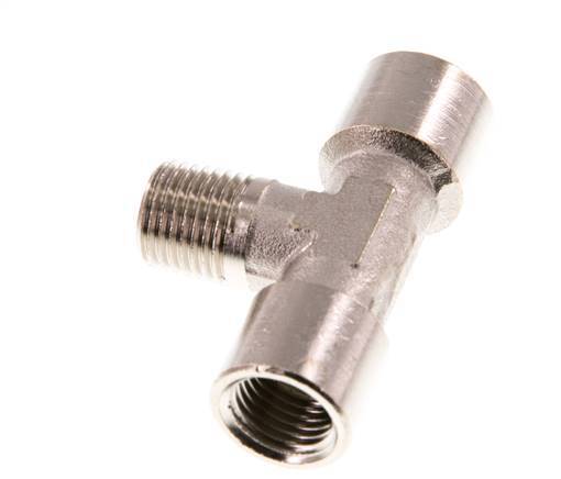Tee Fitting G1/4'' Female x R1/4'' Male Nickel-plated Brass 16bar (224.8psi) [2 Pieces]