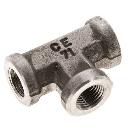 T-koppeling 1/8" NPT Binnendraad RVS 345 bar hoge druk (4847.25psi)