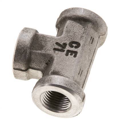T-koppeling 1/8" NPT Binnendraad RVS 345 bar hoge druk (4847.25psi)