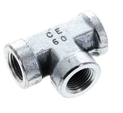 T-koppeling 1/2" NPT Binnendraad Staal Hoge druk 210 bar (2950.5psi)