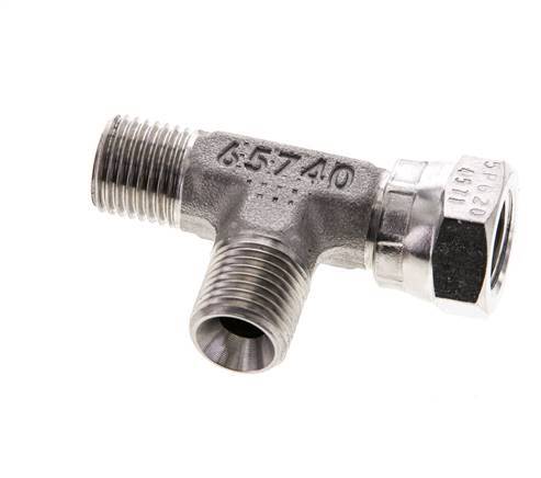 Tee Fitting G1/4'' Male x Female Stainless steel Hydraulic 350bar (4917.5psi)