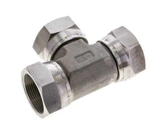 T-koppeling G1 1/2'' Binnendraad RVS Hydrauliek 125bar (1756.25psi)