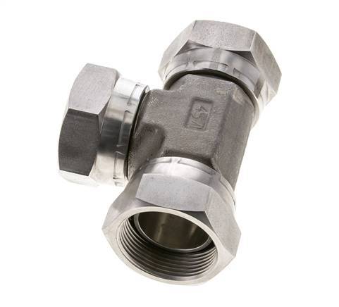 T-koppeling G1 1/2'' Binnendraad RVS Hydrauliek 125bar (1756.25psi)