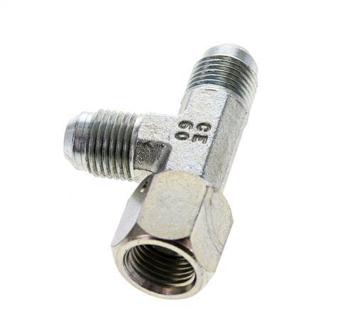 JIC T-koppeling UNF 9/16''-18 Binnendraad x Buitendraad Staal 350 bar (4917.5psi)