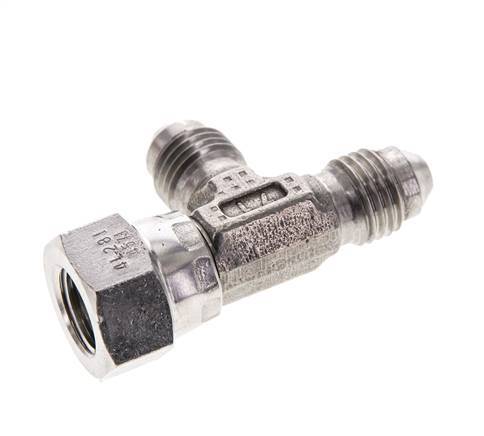 JIC T-koppeling UNF 7/16''-20 Binnendraad x buitendraad RVS 350 bar (4917.5psi)