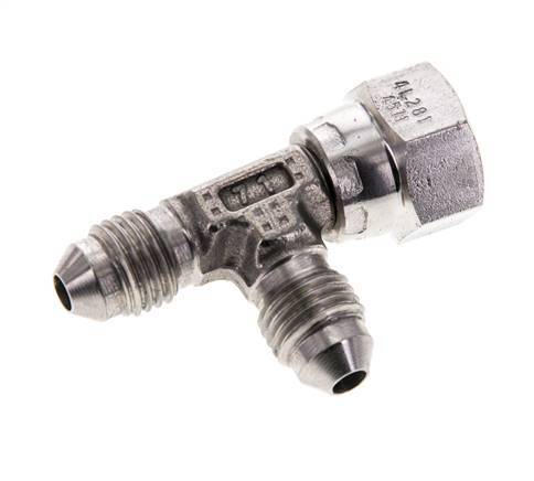 JIC T-koppeling UNF 7/16''-20 Binnendraad x buitendraad RVS 350 bar (4917.5psi)